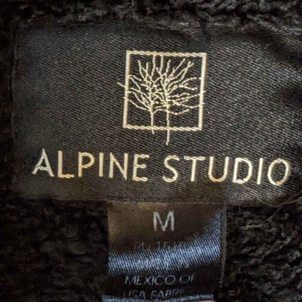Alpine Studio Hooded Fleece Jacket Eagle Blue and Black Medium - Picture 5 of 6